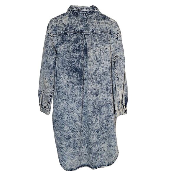 Vibrant Miu Stonewash Denim Tunic Shirt‎ Dress S/M Oversized Street Indie Retro - Picture 12 of 12